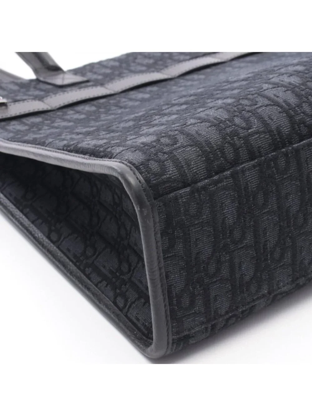 Dior Tote Safari Oblique Black Canvas Leather